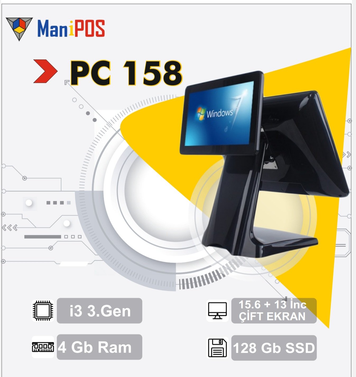 PC158 CIFT EKRAN DOKUNMATIK PC